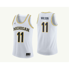 Michigan Wolverines #11 Luke Wilson White College Basketball Jersey