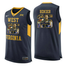 West Virginia Mountaineers #25 Maciej Bender Navy College Basketball Jersey