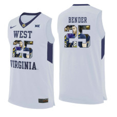 West Virginia Mountaineers #25 Maciej Bender White College Basketball Jersey