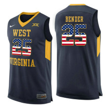 West Virginia Mountaineers #25 Maciej Bender Navy College Basketball Jersey