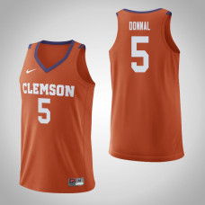 Clemson Tigers #5 Mark Donnal Orange College Basketball Jersey