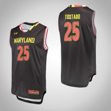 Maryland Terrapins #25 Alex Tostado Black College Basketball Jersey