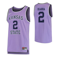 Kansas State Wildcats #2 Cartier Diarra Replica Purple Jersey
