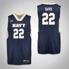 Navy Midshipmen #22 Cam Davis Navy College Basketball Jersey