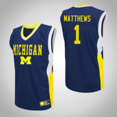 Michigan Wolverines #1 Charles Matthews Blue College Basketball Jersey
