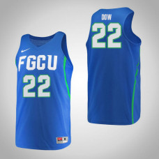 Florida Gulf Coast Eagles #22 China Dow Blue College Basketball Jersey