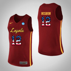 Loyola (Chi) Ramblers #12 Christian Negron Red College Basketball Jersey