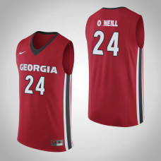 Georgia Bulldogs #24 Connor O'Neill Red College Basketball Jersey