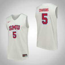 SMU Mustangs #5 Ethan Chargois White College Basketball Jersey