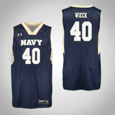 Navy Midshipmen #40 Evan Wieck Navy College Basketball Jersey