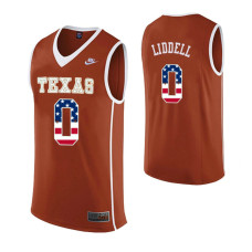 Texas Longhorns #0 Gerald Liddell USA Flag Orange Jersey