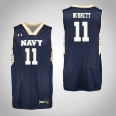 Navy Midshipmen #11 Isaiah Burnett Navy College Basketball Jersey