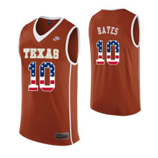 Texas Longhorns #10 Jaxson Hayes USA Flag Orange Jersey