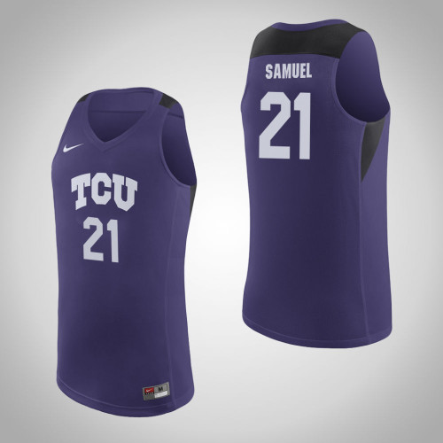 TCU Horned Frogs #21 Kevin Samuel Purple College Basketball Jersey