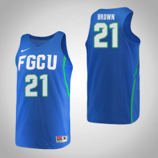 Florida Gulf Coast Eagles #21 Liberty Brown Blue College Basketball Jersey
