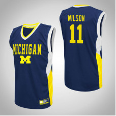 Michigan Wolverines #11 Luke Wilson Blue College Basketball Jersey