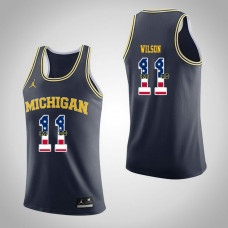Michigan Wolverines #11 Luke Wilson Navy College Basketball Jersey