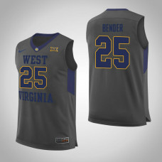West Virginia Mountaineers #25 Maciej Bender Gray College Basketball Jersey