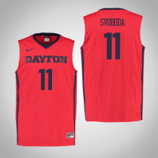 Dayton Flyers #11 Matej Svoboda Red College Basketball Jersey