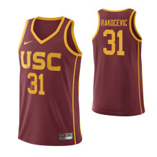 		USC Trojans #31 Nick Rakocevic Cardinal College Basketball Jersey