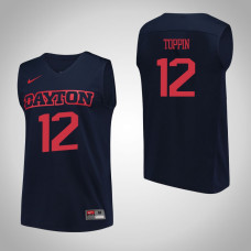 Dayton Flyers #12 Obadiah Toppin Navy College Basketball Jersey