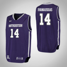 Northwestern Wildcats #14 Rapolas Ivanauskas Purple College Basketball Jersey