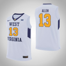 West Virginia Mountaineers #13 Teddy Allen White College Basketball Jersey