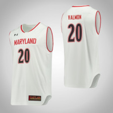 Maryland Terrapins #20 Travis Valmon White College Basketball Jersey