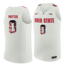 Ohio State Buckeyes #0 Micah Potter White College Basketball Jersey