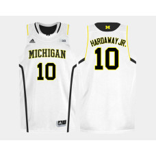 Michigan Wolverines #10 Tim HardRoad Jr. White Home College Basketball Jersey