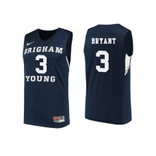 BYU Cougars #3 Elijah Bryant Navy College Basketball Jersey