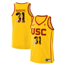 USC Trojans #31 Nick Rakocevic Yellow College Basketball Jersey