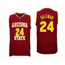 Arizona State Sun Devils #24 Jordan Salzman Red College Basketball Jersey
