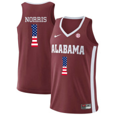 Alabama Crimson Tide #1 Riley Norris Red College Basketball Jersey