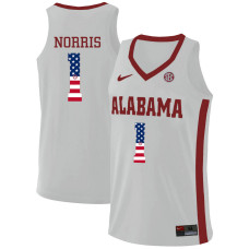 Alabama Crimson Tide #1 Riley Norris White College Basketball Jersey