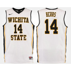 Wichita State Shockers #14 Jacob Herrs White Road College Basketball Jersey