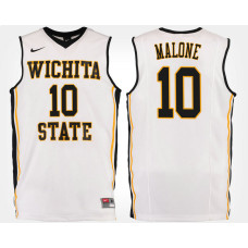 Wichita State Shockers #10 Kaelen Malone White Road College Basketball Jersey