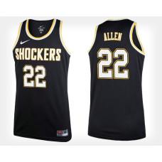 Wichita State Shockers #22 Peyton Allen Black Alternate College Basketball Jersey