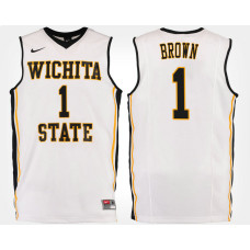 Wichita State Shockers #1 Zach Brown White College Basketball Jersey