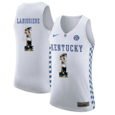 Kentucky Wildcats #1 Skal Labissiere White College Basketball Jersey