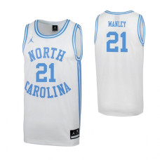 		North Carolina Tar Heels #21 Sterling Manley White College Basketball Jersey