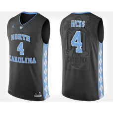 North Carolina Tar Heels #4 Isaiah Hicks Black Alternate College Basketball Jersey