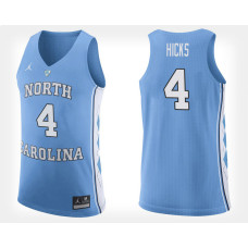 North Carolina Tar Heels #4 Isaiah Hicks Light Blue College Basketball Jersey