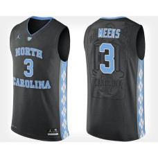 North Carolina Tar Heels #3 Kennedy Meeks Black College Basketball Jersey