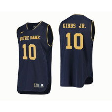Notre Dame Fighting Irish #10 TJ Gibbs Jr. Navy College Basketball Jersey