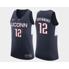Uconn Huskies #12 Andre Drummond Navy Road College Basketball Jersey