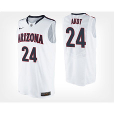 Arizona Wildcats #24 Emmanuel Akot White Road College Basketball Jersey