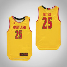 Youth Maryland Terrapins #25 Alex Tostado Yellow College Basketball Jersey