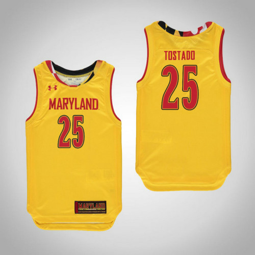 Youth Maryland Terrapins #25 Alex Tostado Replica Yellow Jersey