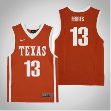 Youth Texas Longhorns #13 Jase Febres Orange College Basketball Jersey